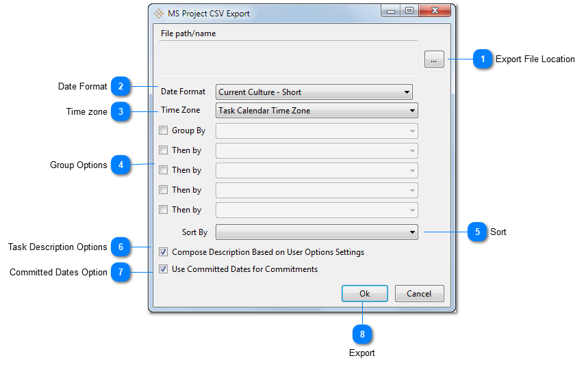 Exporting to MS Project CSV