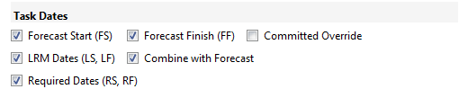 5. Configure the display of the  calculated or user assigned dates