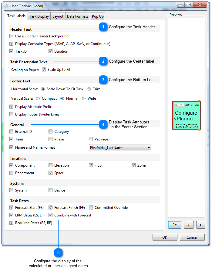 Tab 1: Task Labels