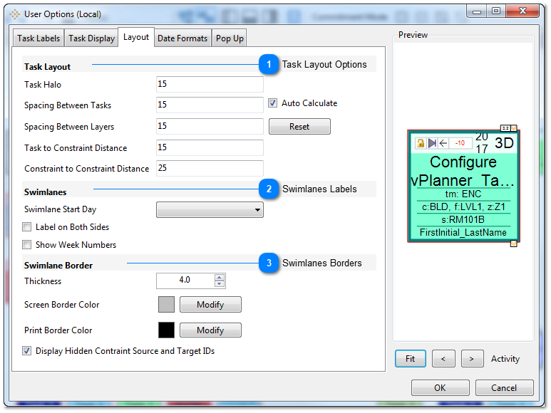 Tab 3: Layout Options