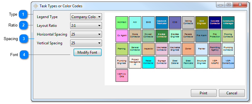 Task Colors Legend