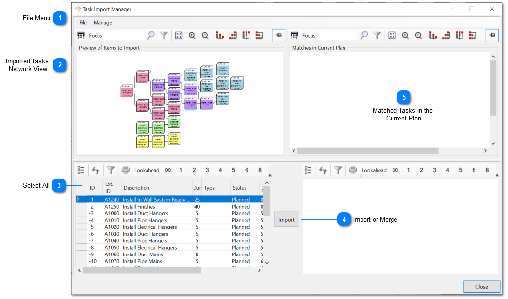 The Import Manager Dialog